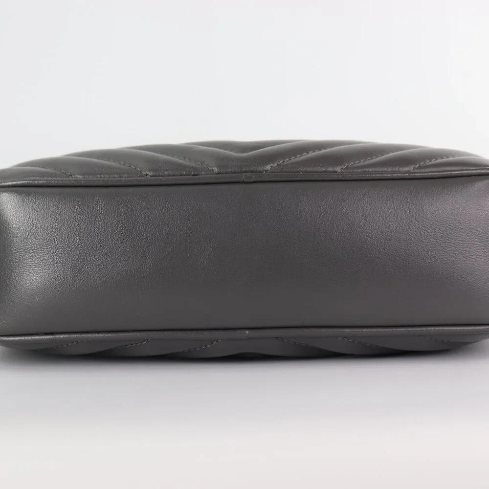 Saint Laurent Calfskin Matelasse YSL Monogram Lou Camera Bag Storm - Picture 5 of 16